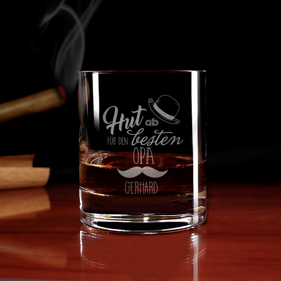 Whiskeyglas „Hut ab für den besten Opa“